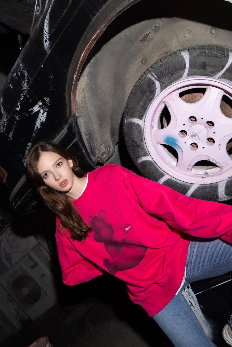 Saucy Bear Pink Sweater - sauce