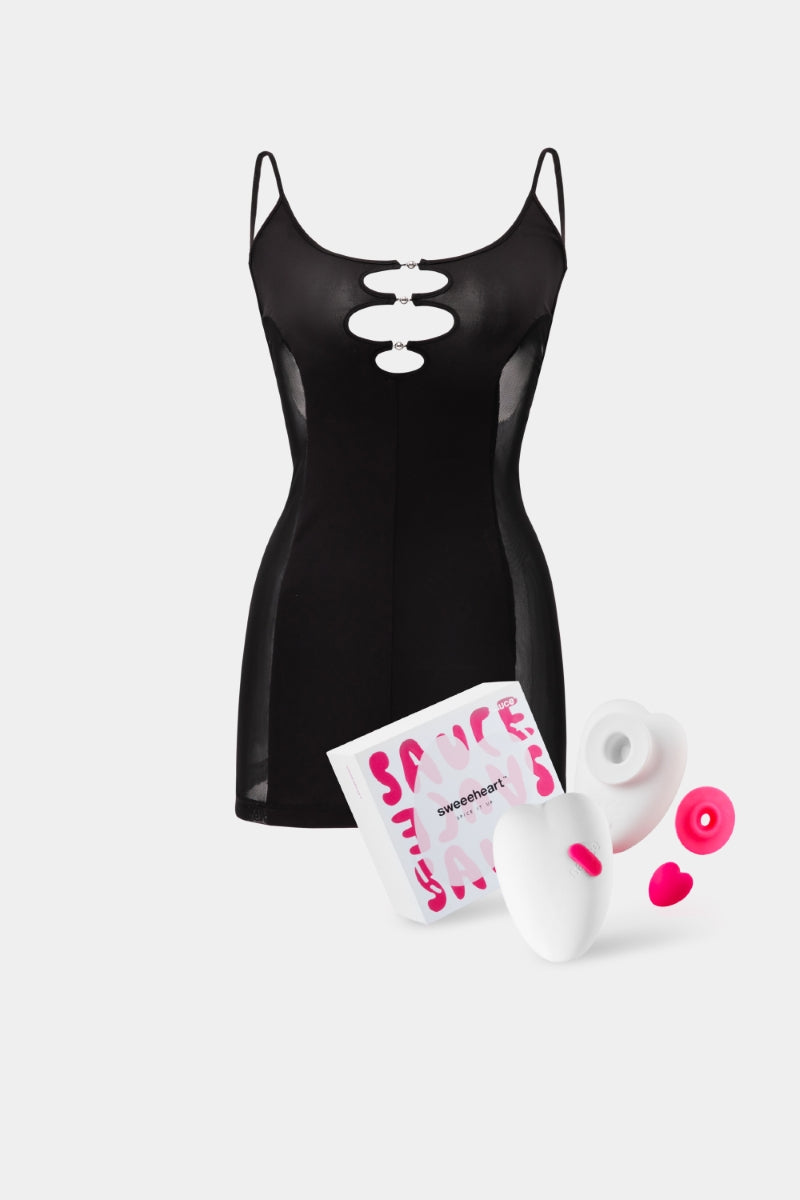 Soft Touch Bundle: Final Verdict sling dress with Sweeeheart vibrator